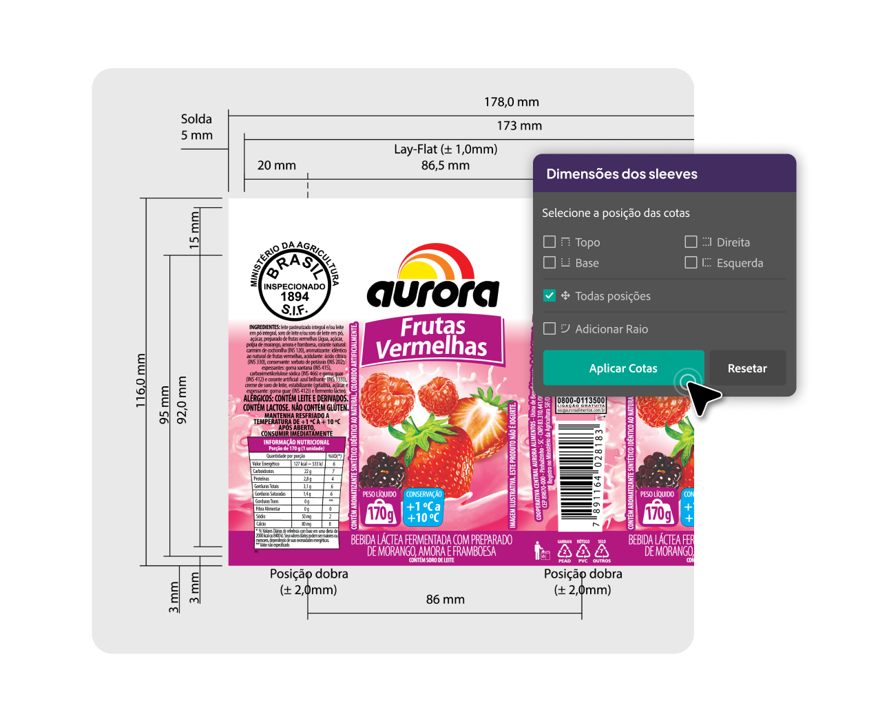 Nucleus - Sleeve Medidas